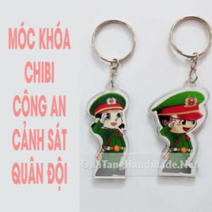 móc khóa hình chibi công an cảnh sát quân đội