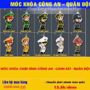 móc khóa hình chibi công an cảnh sát quân đội