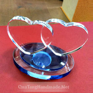 in ảnh lên pha lê tim đôi nhỏ