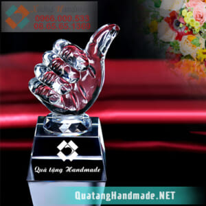Cúp pha lê giải thưởng danh dự - ngón tay Like